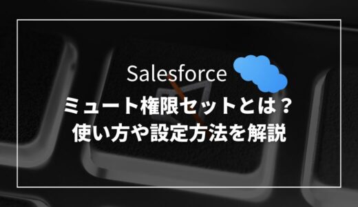 【Salesforce】ミュート権限セットとは？使い方や設定方法を解説